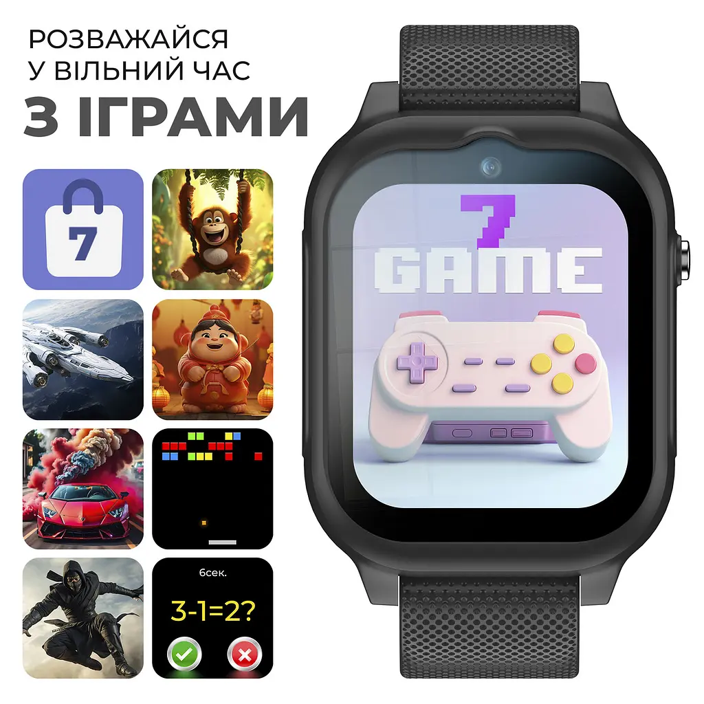 Дитячий смарт-годинник JETIX G99 зі змінним корпусом, GPS, 4G Відеодзвінком і вологозахистом (Black) - фото 7