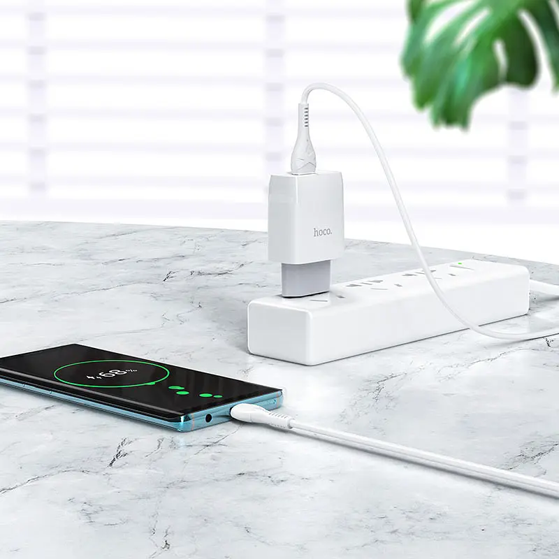 Зарядний пристрій HOCO C72Q Glorious QC3.0 3A 18W Set with MicroUSB cable white - фото 4