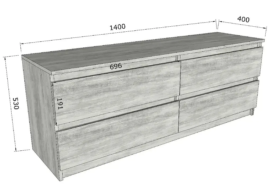 ТБ тумба Moreli ST-223 Ш1400/В530/Г400 Антрацит-Білий - фото 3