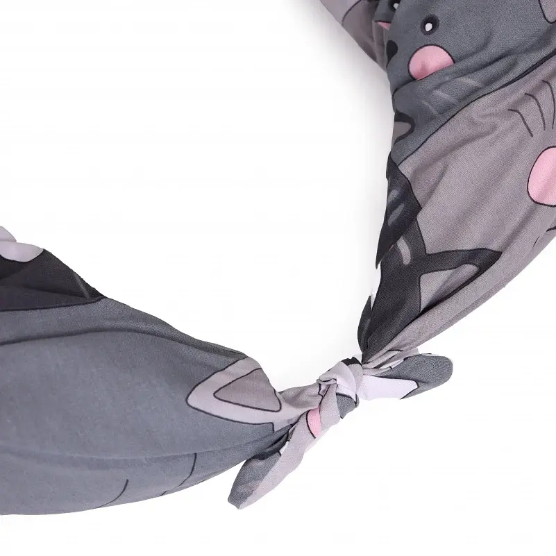 Подушка для беременных и кормления MirSon №5025 Color Line Кот Батон 30х170 см серая (2200010969863) - фото 2