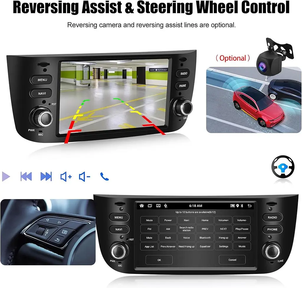 Автомагнітола CAMECHO Android 13 для Fiat Punto та Linea - фото 2