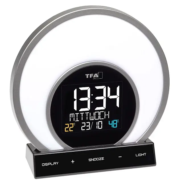 Будильник світловий з різнокольоровою підсвіткою TFA Soluna 60202601 - фото 2