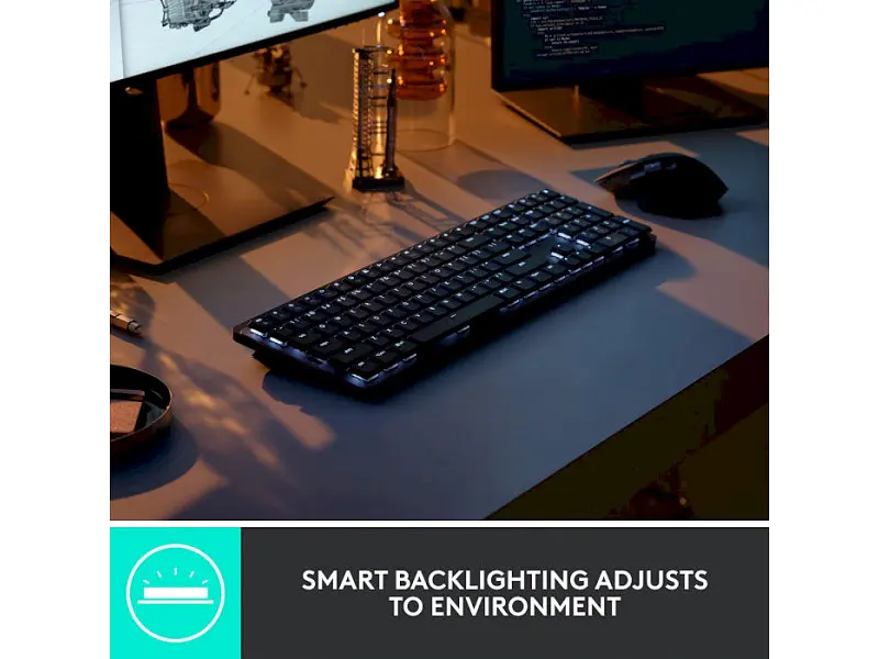 Клавіатура Logitech MX Wireless Illuminated Performance Graphite Clicky (920-010759) - фото 8