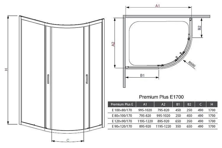 Душова кабіна Radaway Premium Plus E 120x90x170 скло фабрік 30483-01-06N - фото 4