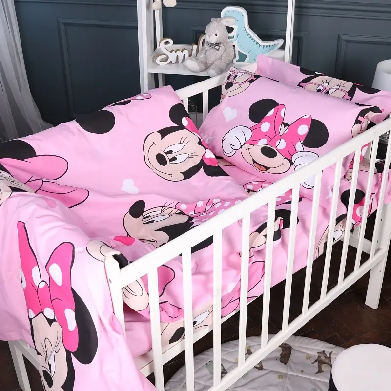 Простирадло MirSon Kids Time 17-0666 Pink Minnie 110х160 см бязь рожеве (2200010095555) - фото 5