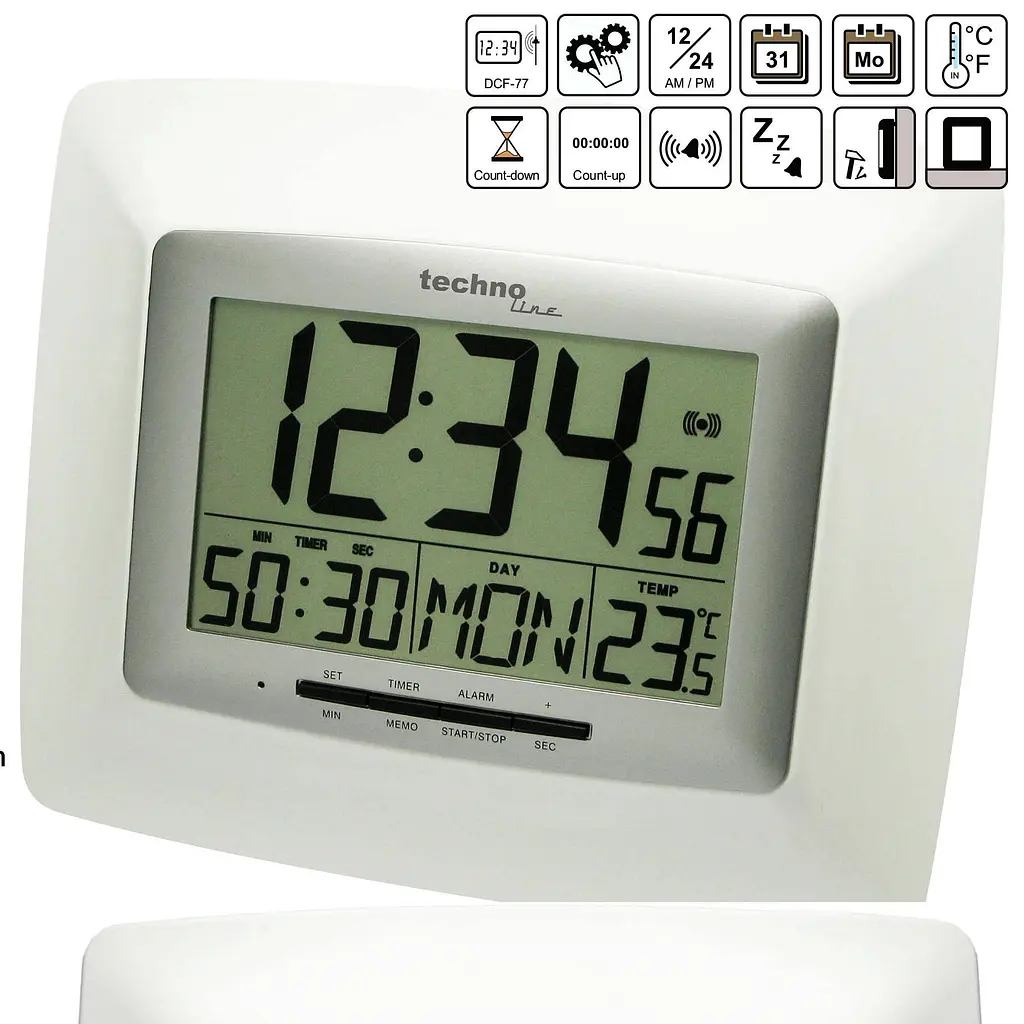 Годинник настінний Technoline WS8100 White/Silver (WS8100), Білий - фото 5