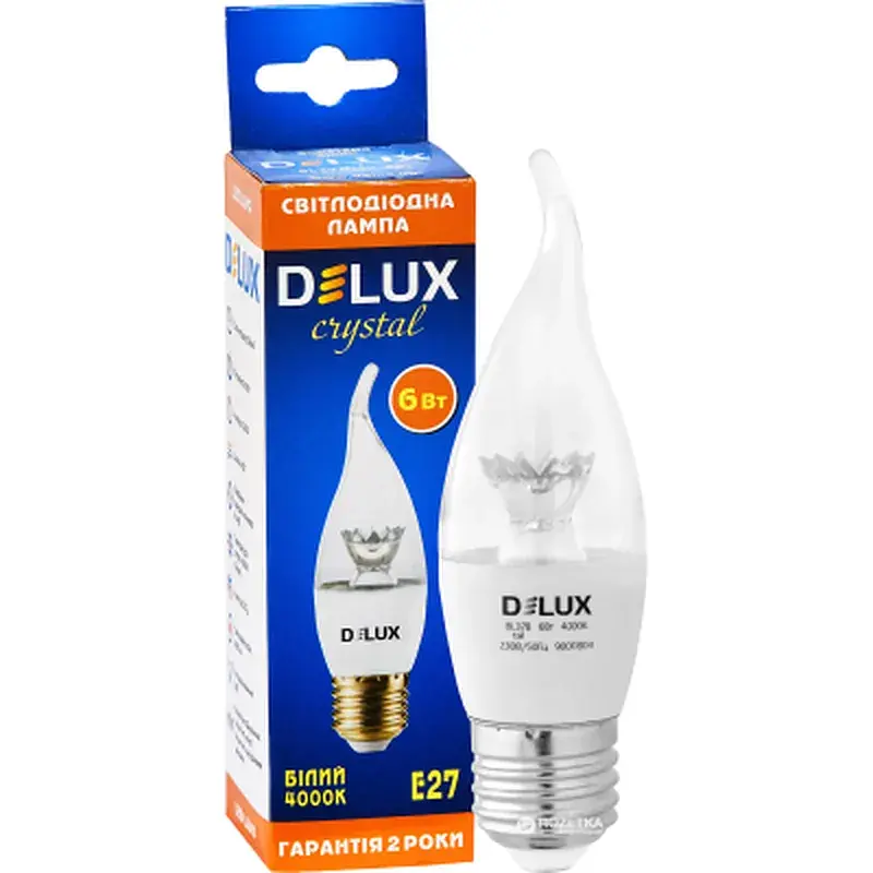 Лампочка Delux BL37B 6 Вт tail 4000K 220В E27 crystal 3 шт (90016739) - фото 3