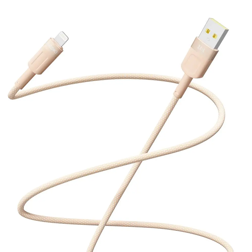 Кабель для заряджання та обміну даними Yoki YK-ST41 STYLE Series USB/Lightning 12W 2.4A/5V 1.2 м Помаранчевий - фото 3