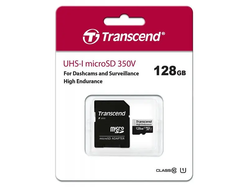 Карта пам'яті Transcend 350V High Endurance microSDXC UHS-I + SD Adapter 128 GB (TS128GUSD350V) - фото 3