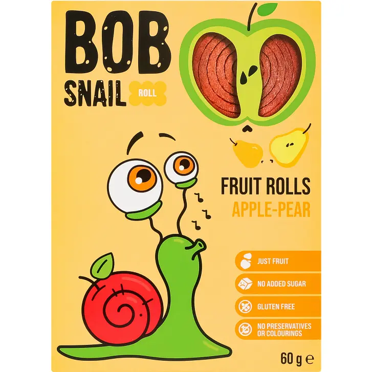 Цукерки Bob Snail Яблуко-Груша натуральні 60 г (4820162520187)
