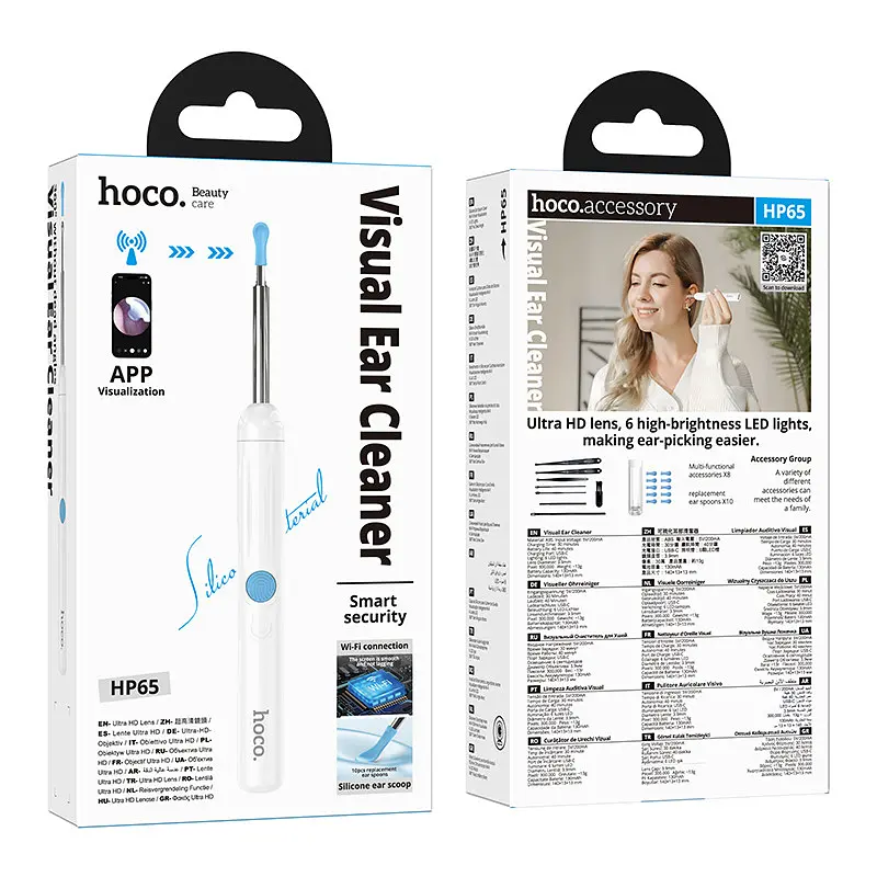Інструмент для чищення вух із камерою HOCO HP65 Ears cleaning tool with camera Білий - фото 2