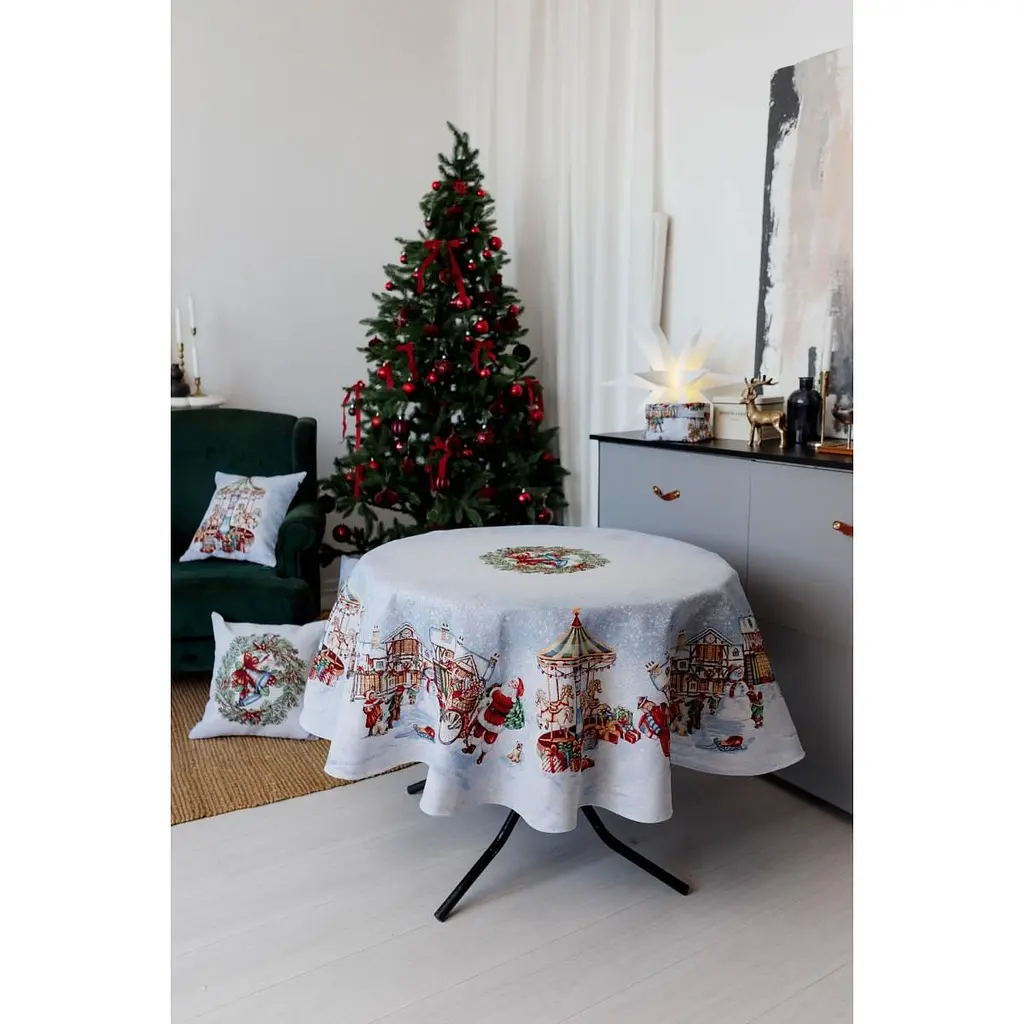 Скатертина гобеленова Прованс Carousel з люрексом 180 см (41709) - фото 2