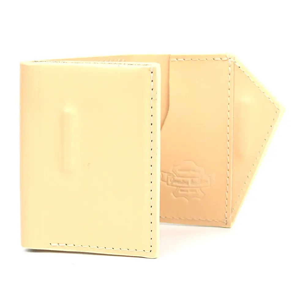 Кожаный кошелек Mini с асимметричным клапаном Grande Pelle 10х9.5х2 см acs0032123 - фото 3
