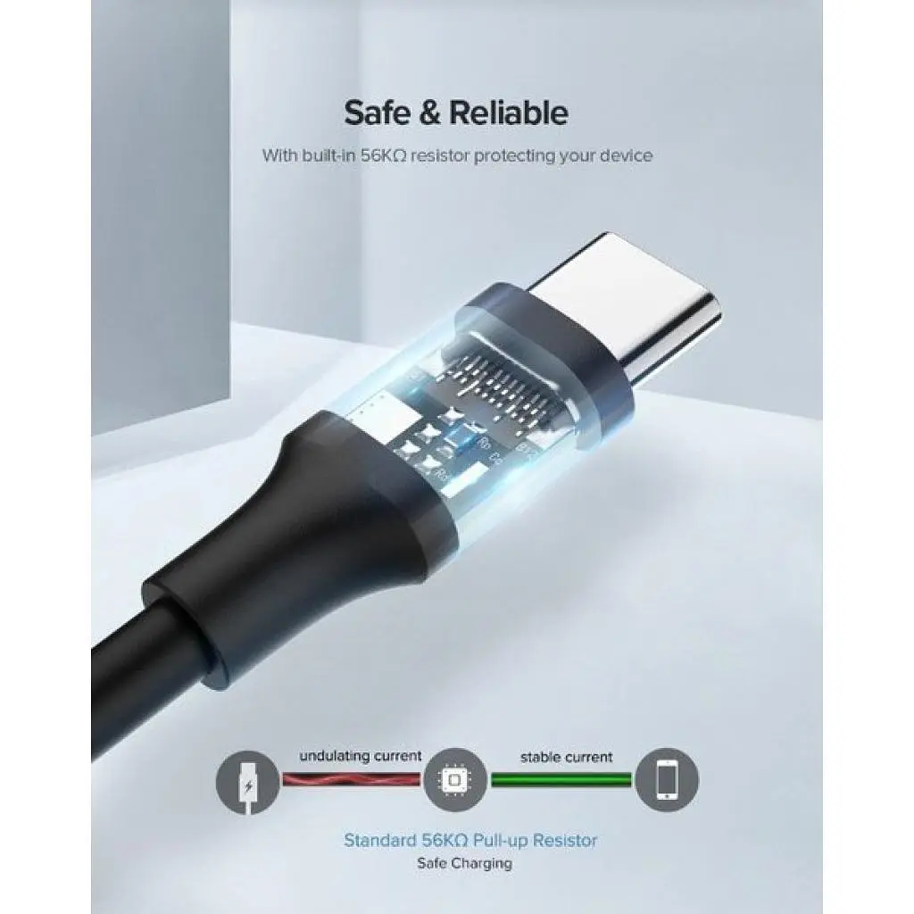 Дата кабель USB 2.0 AM to Type-C 1.0m US287 Black Ugreen (60116) - фото 6