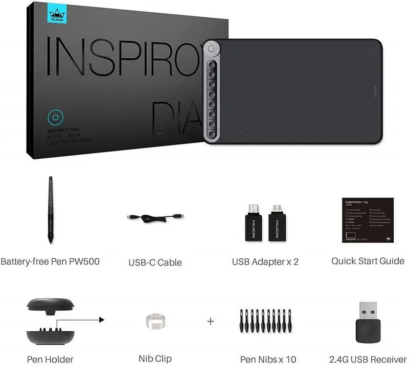 Графічний планшет Huion Inspiroy Dial Q620M + рукавичка - фото 9