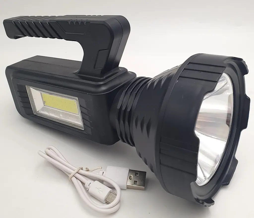 LED Ліхтар прожектор акумуляторний світлодіодний із сонячною батареєю та бічним COB світильником 4 режими освітлення UKC TY-831T