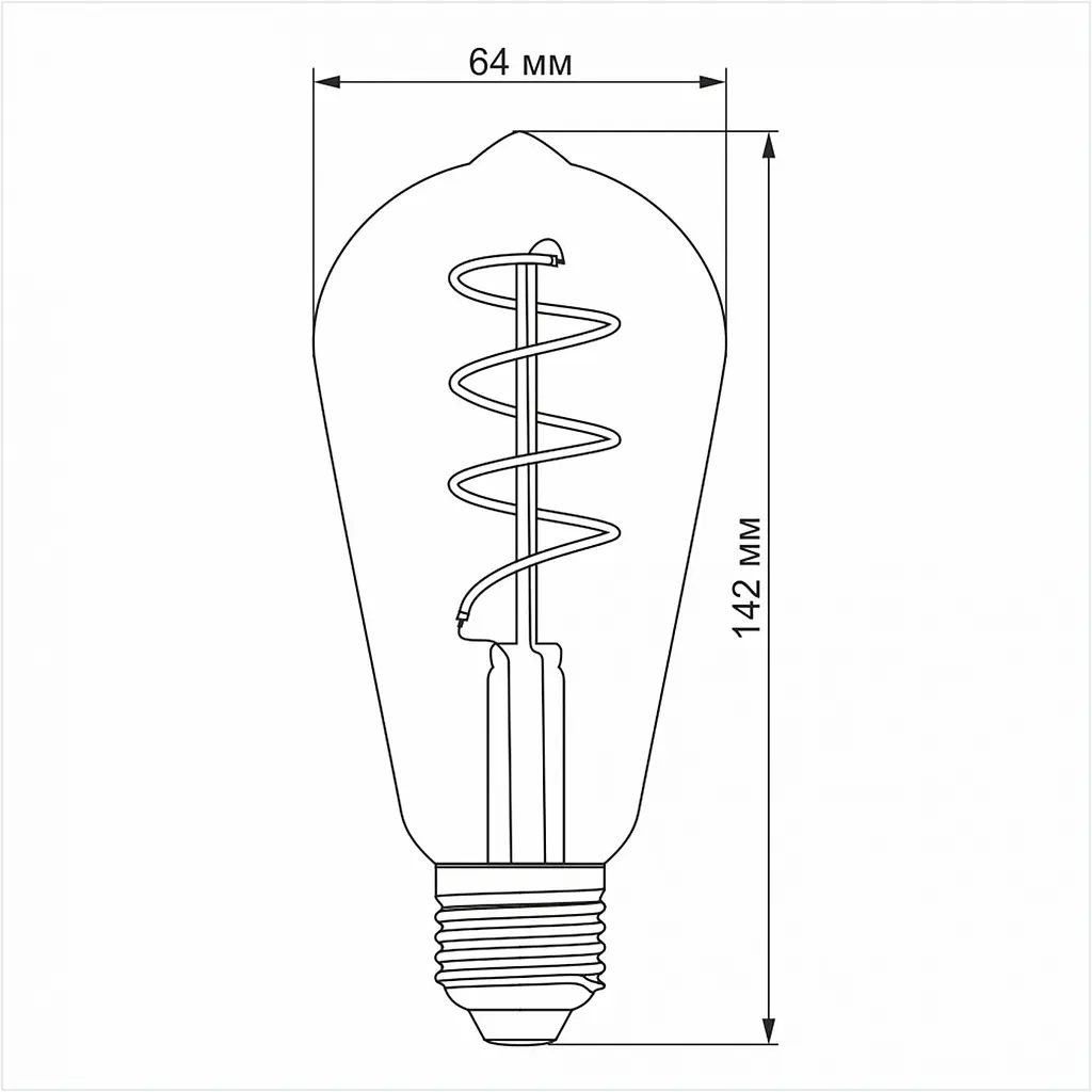Лампа светодиодная Videx Filament Димерная бронза 5W E27 2200K (VL-ST64FASD-05272) - фото 3
