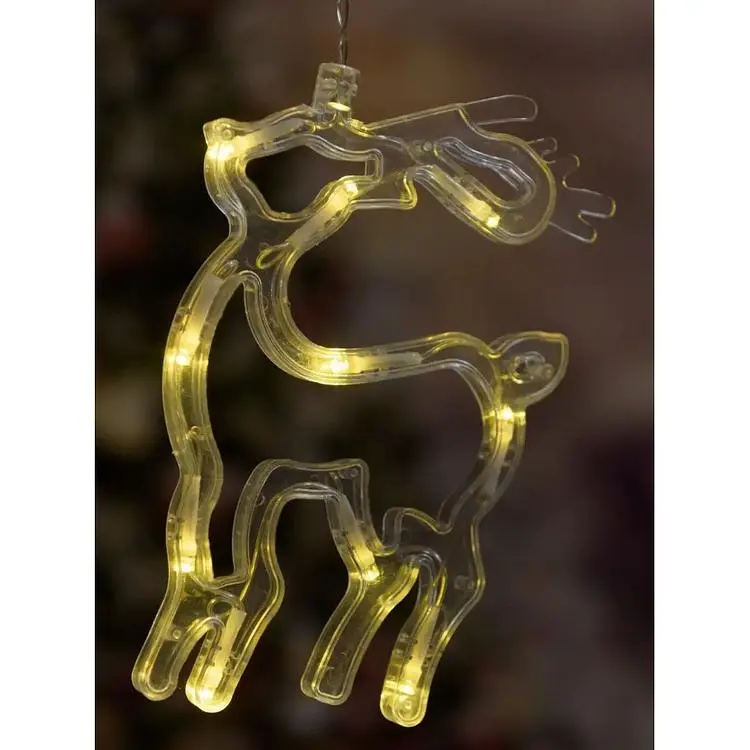 Гірлянда-штора з формами дзвіночка, ялинки та оленя 12 PCS light 30 біла (GR- 46_296) - фото 4