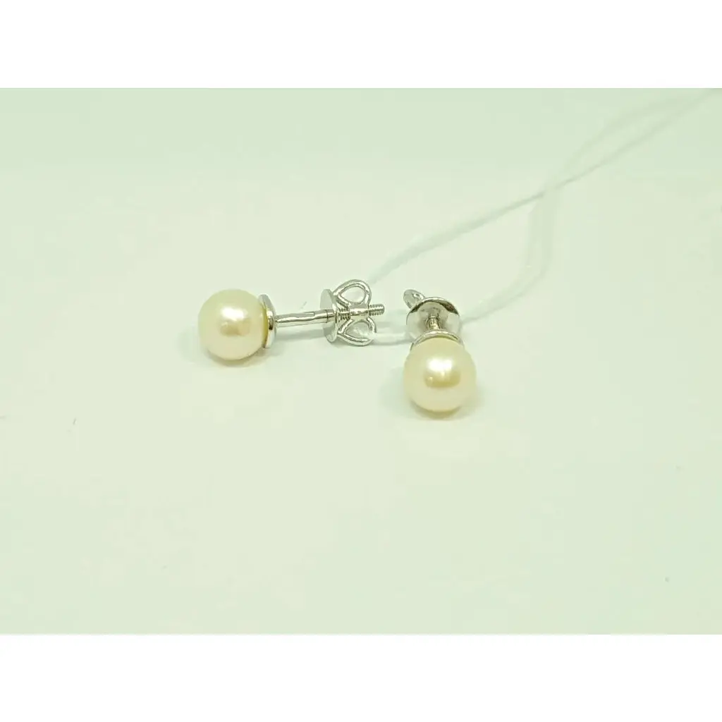 Золотые серьги-пуссеты Favoritum с жемчугом. 211088_б - фото 2