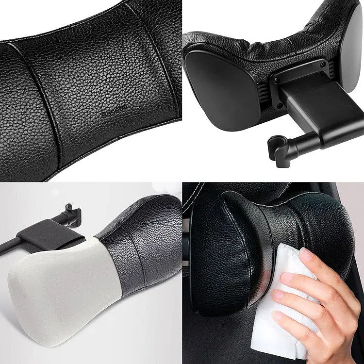 Подушка на підголовник Baseus First Class Car Headrest / Пінополіуретан екошкіра / Чорна 1 шт (CRTZ01-01) - фото 7