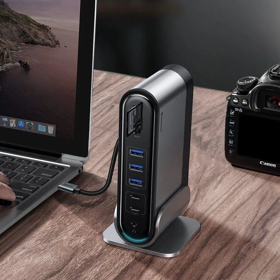 Хаб-концентратор Baseus Working Station Type-C Hub док-станція CAHub-BG0G - фото 6