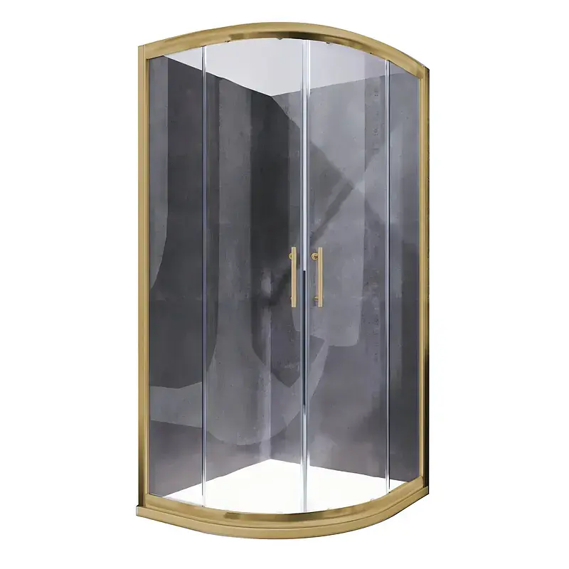 Душова кабіна без піддону Koer Sr SC04-90x90x195-TR-12 прозоре скло Easy Clean 5мм Матове золото KR5681, Золотий, прозорий, золотий