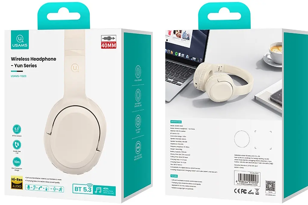 Безпровідні навушники Usams YG23 Wireless Headphone Yun Series Чорний - фото 2