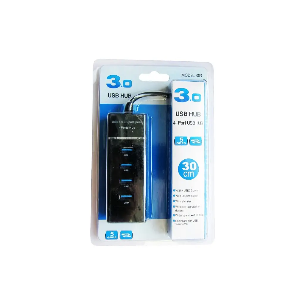 Концентратор Maiwo USB Type-C to 4х USB3.0 cable 29 cm (KH303) - фото 4