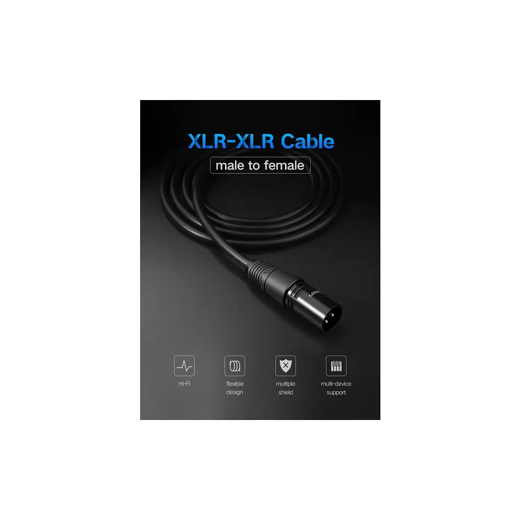 Кабель мультимедійний XLR M to XLR F 3.0m AV130 black Ugreen (20711) - фото 3