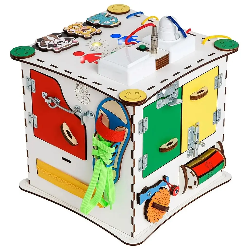 Бизикуб GoodPlay с подсветкой развивающий 25х25х25 см (K009) - фото 5