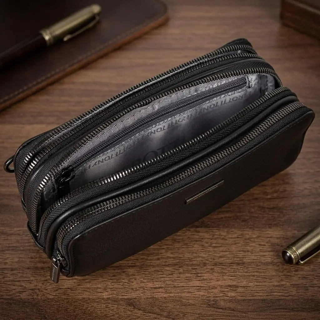 Чоловічий клатч з натуральної шкіри Tony Perotti Newcontatto 6168 nero (90566) Чорний - фото 10