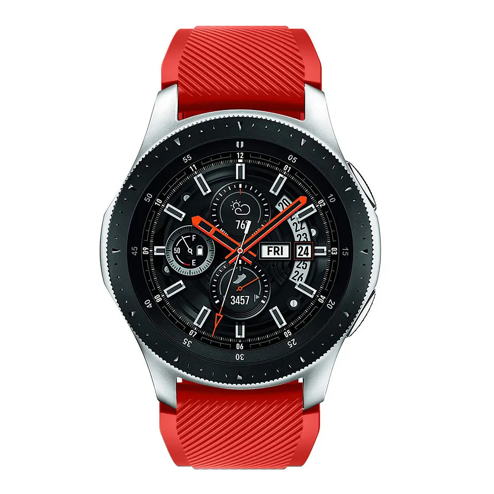 Силиконовый ремешок Watchbands для Samsung Galaxy Watch 46mm Silver Samsung Gear S3 - красный (WB001RED46) - фото 4