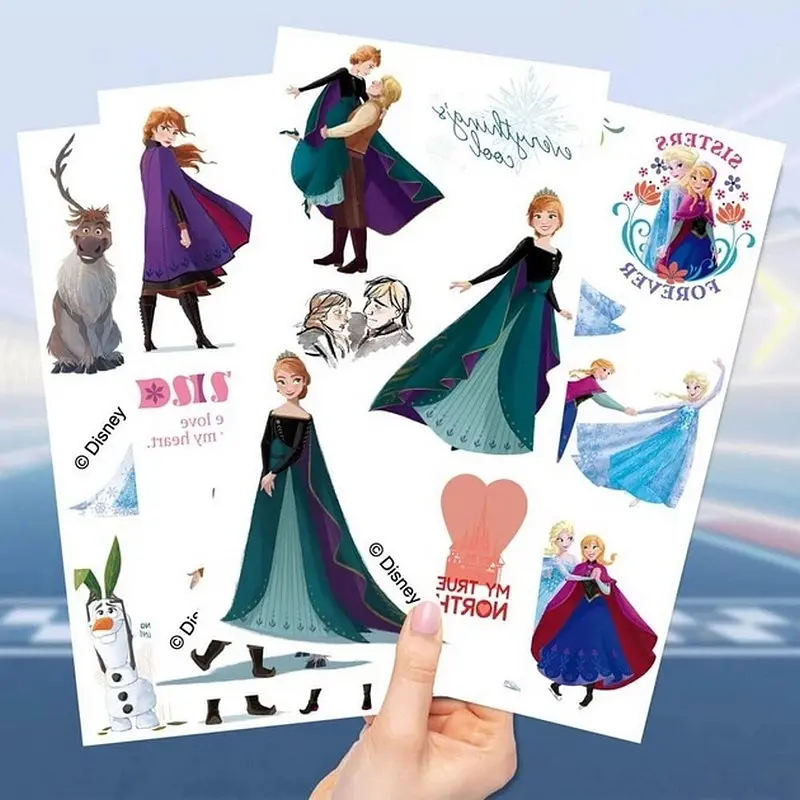 Набір тимчасових тату "Холодне серце" Fresh Tattoo frozen-tattoo-mini-set-1-10, 10 штук, розмір 12 х 7 см - фото 4