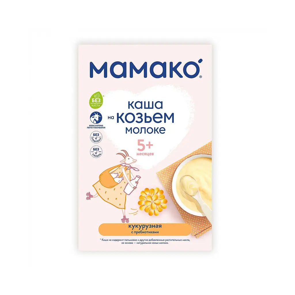 Дитяча каша MAMAKO кукурудзяна з пребіотиками на козячому молоці 200 г (4607088796434) - фото 4