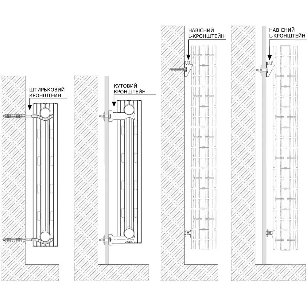 Радіатор біметалевий секційний Queen Therm 500/100 мм VERTICAL білий (28430) - фото 6