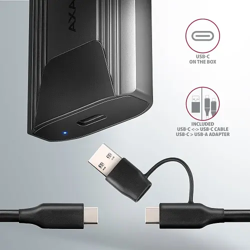 Кишеня зовнішня Axagon GTS, Grey, M.2, Type-C 3.2 Gen 2, 1xM.2 NVMe / SATA, формат 2230/2242/2260/2280, алюмінієвий корпус (EEM2-GTS2) - фото 4