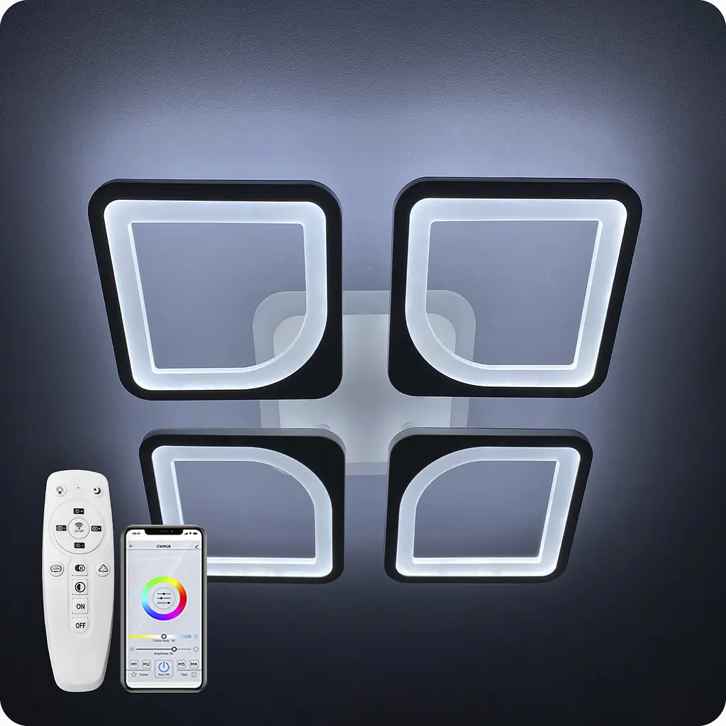 Люстра світлодіодна 517 Dlight 3color з пультом 70Вт Білий (02139) - фото 4