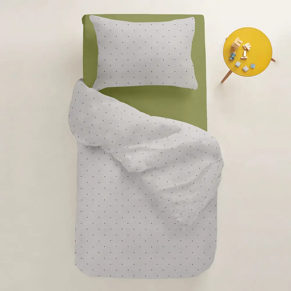 Комплект постільної білизни Cosas підлітковий MINI DOTS 160 x 220 см (DotsGreyBeige_74Avocado_155) - фото 2