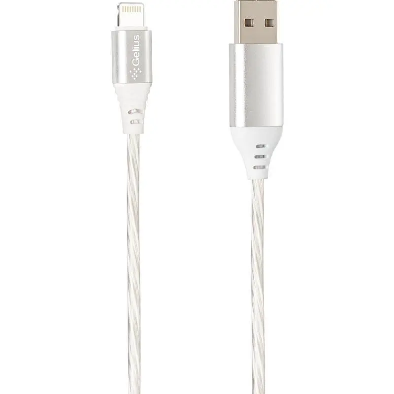 USB кабель Gelius Pro LED RGB GP-UC06i Apple Lightning Silver - фото 3