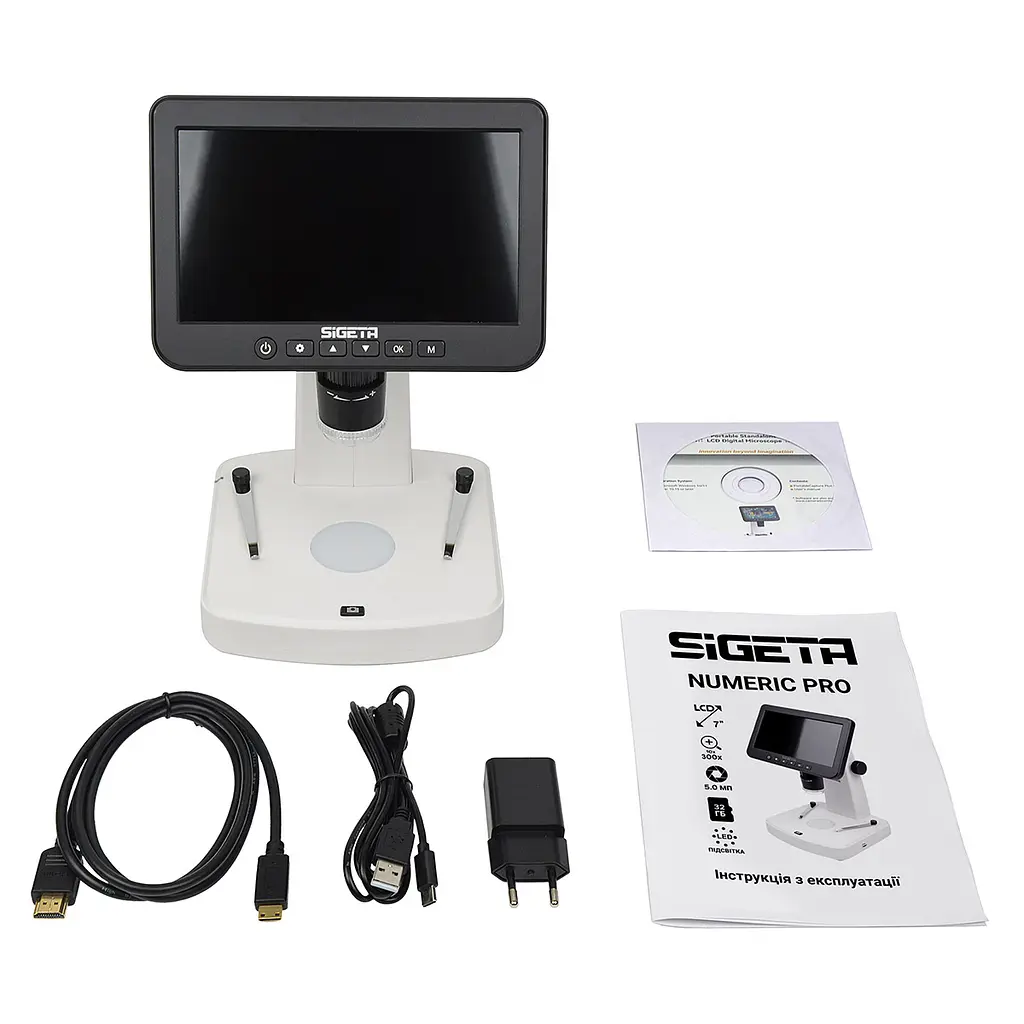 Цифровий мікроскоп SIGETA Numeric Pro 10x-300x 5 MP 7" LCD - фото 8