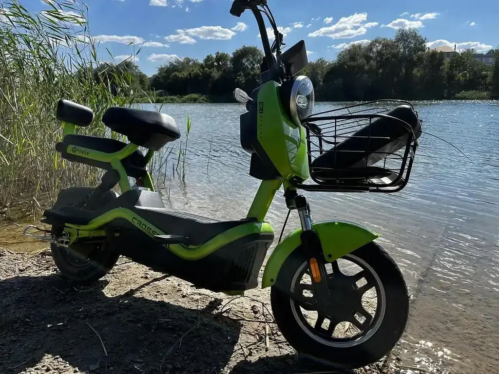Электроскутер Двухместный Crosser CR1 (800W, 60V, 24ah графеновый АБК) Зеленый - фото 5