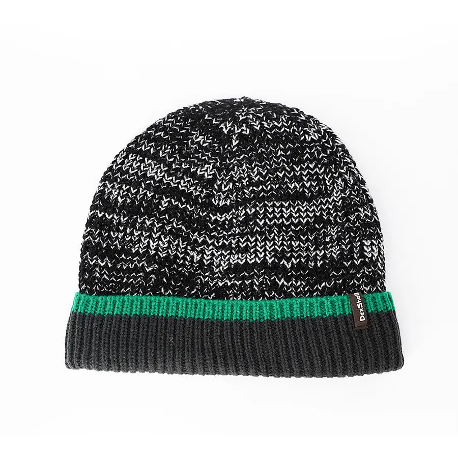 Шапка водонепроникна DexShell Cuffed Beanie, р-р S/M (56-58 см) чорна з зеленою смугою - фото 2