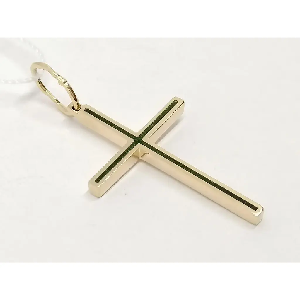 Золотий хрестик Харківська ювелірна фабрика з емаллю. 11589-ЕЗЕЛ - фото 2