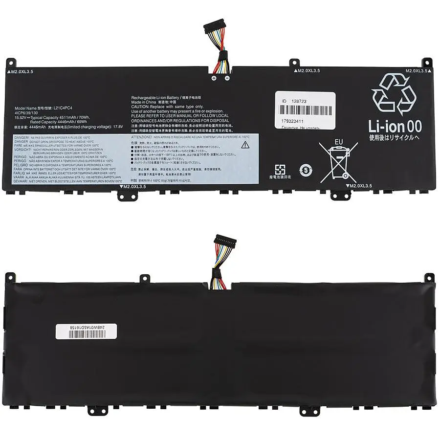 Аккумулятор для ноутбука Lenovo L21C4PC4 (Yoga Slim 7 ProX 14ARH7 14IAH7) 15.52V 4511mAh 70Wh Черный - фото 2