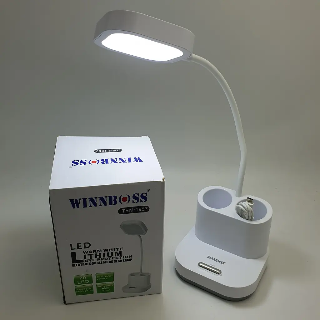 LED-лампа гнучка сенсорна світлодіодна настільна акумуляторна (знімні 2 × 18650) тепле, нейтральне та холодне світло WinBoss 1957 - фото 6