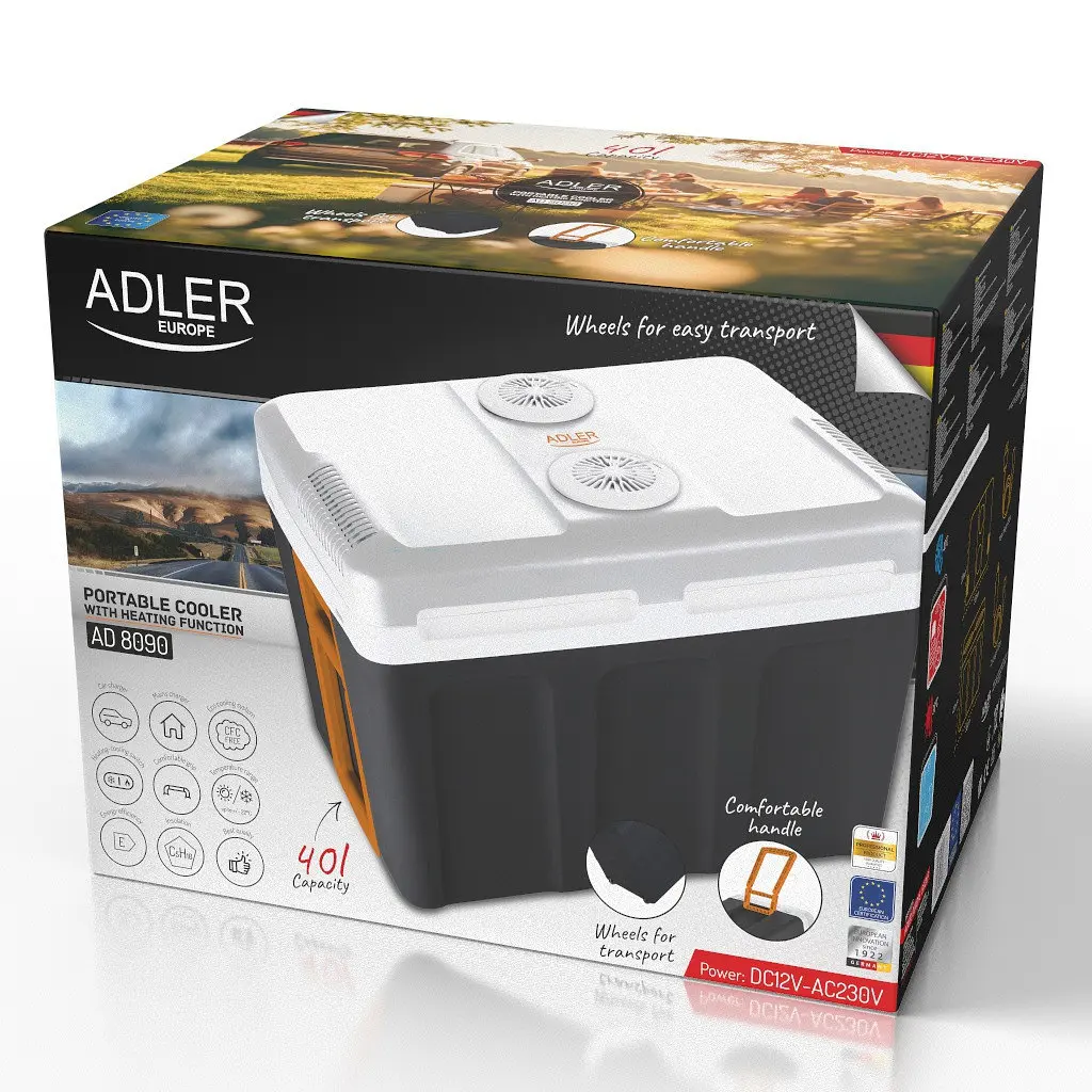 Автомобильный холодильник Adler AD 8090 с ручкой и колесами 40 л - фото 9
