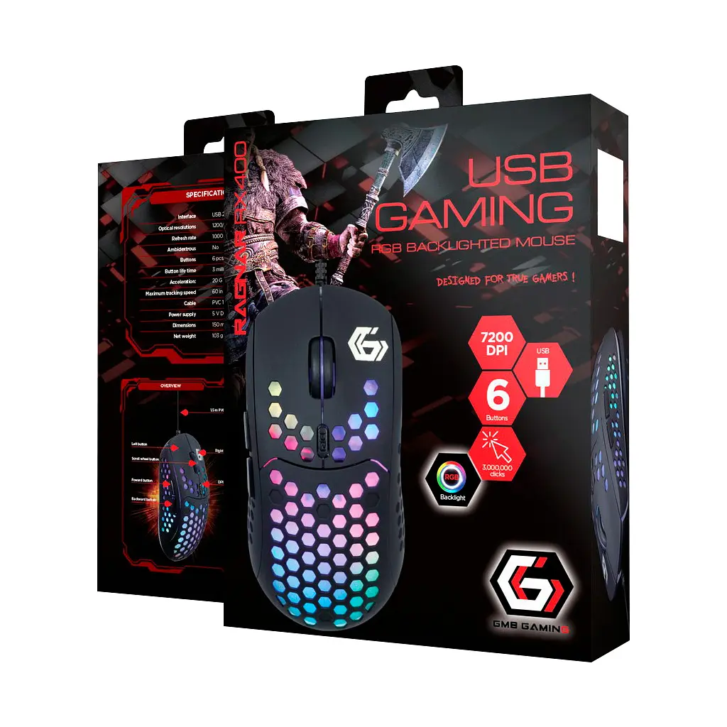 Мишка Gembird Ragnar RX400 USB RGB Black (MUSG-RAGNAR-RX400) - фото 4