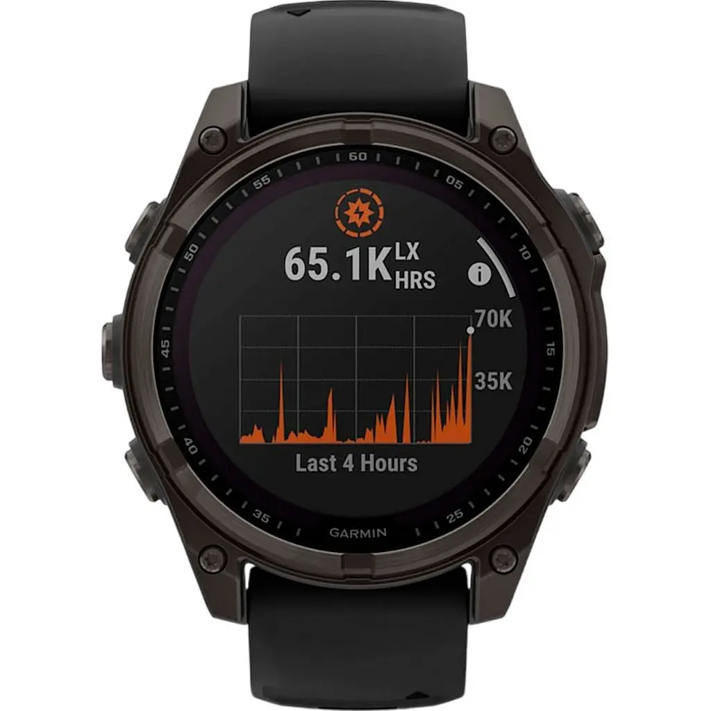 Смарт-годинник Garmin Fenix 8 Solar Sapphire 47mm Carbon Gray DLC Titanium with Black/Pebble Gray Silicone Band (010-02906-11) [115067] - фото 2