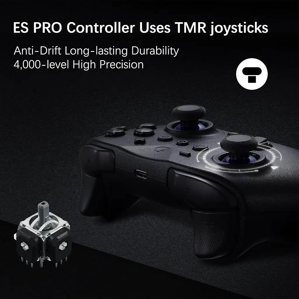 Геймпад Бездротовий GuliKit ES PRO для ПК, Switch 2, Switch та Android, TMR 4000 Чорний - фото 5