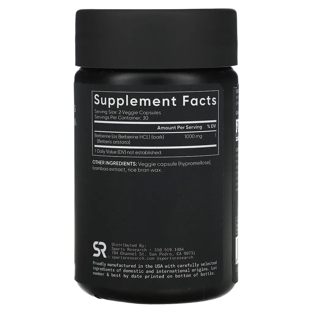 Натуральна добавка Sport Research Berberine 500 mg 60 капсул - фото 2